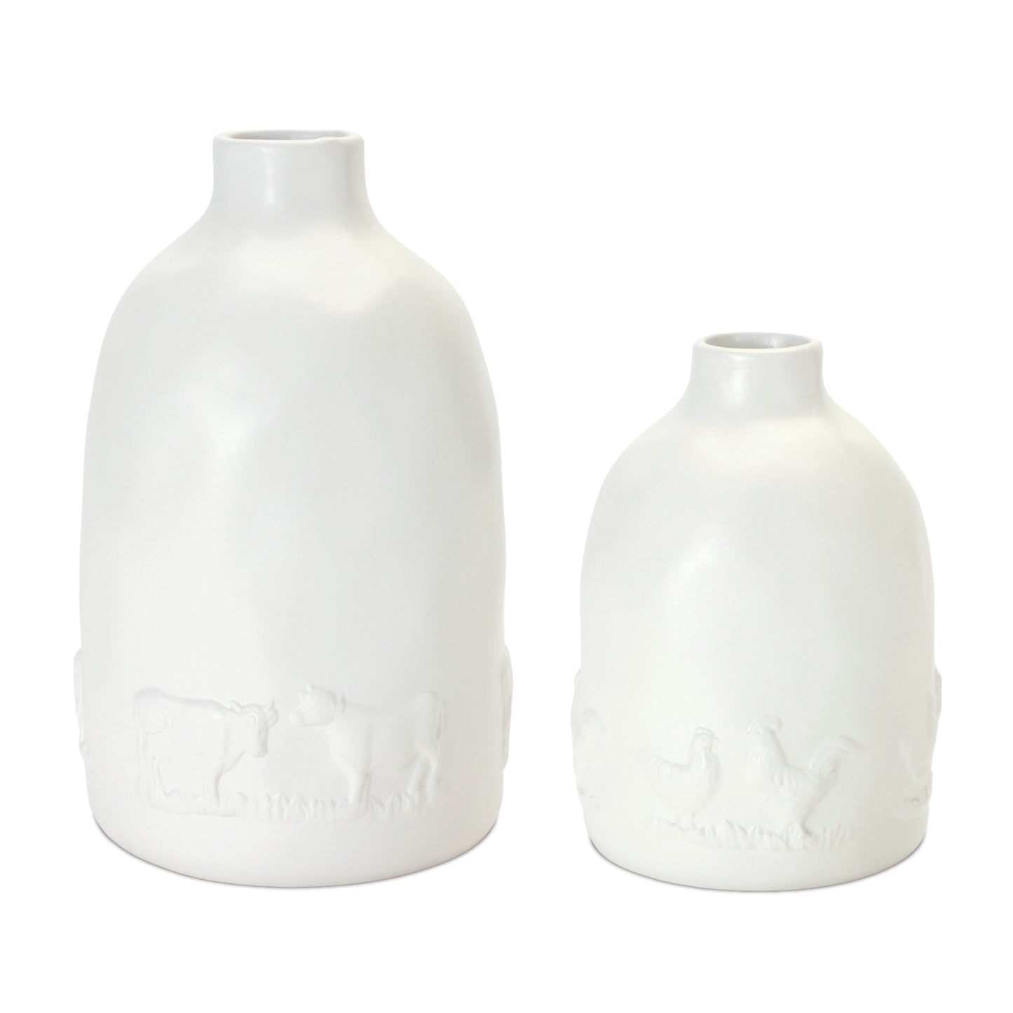 Farmhouse Ceramic Farm Animal Vase (Set of 2)
