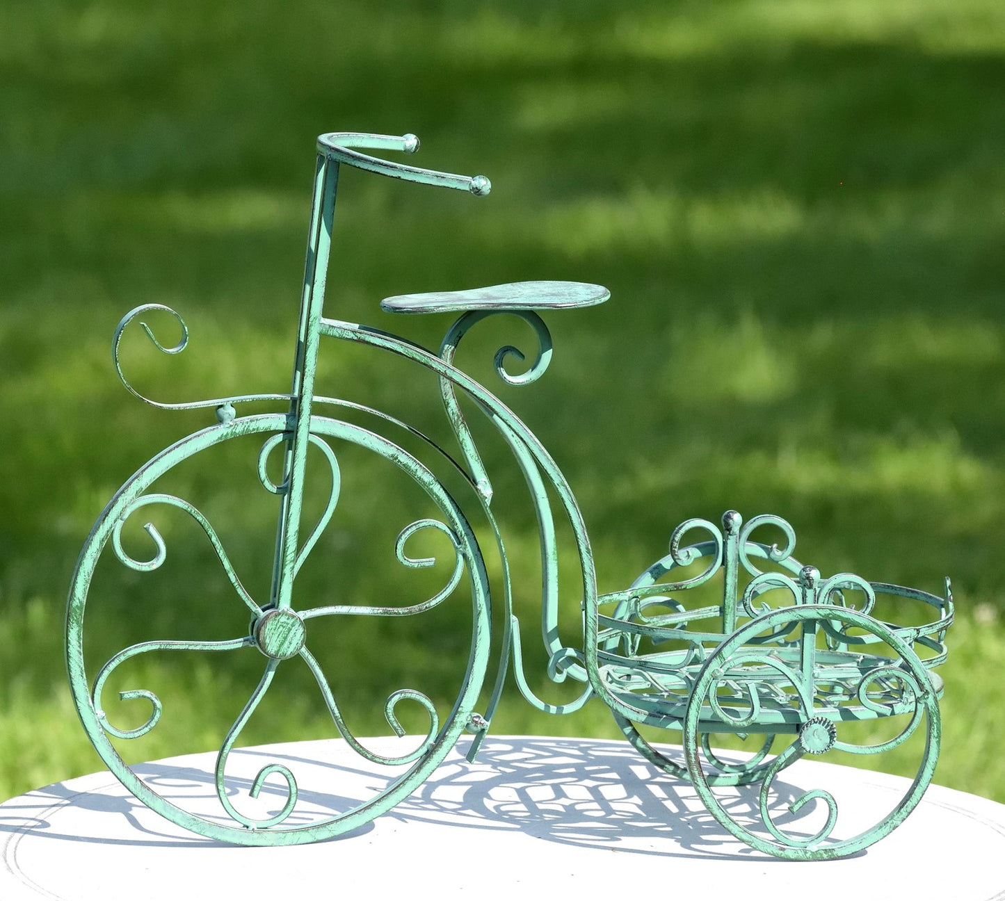 Distressed Green One Pot Tricycle Plant Stand
