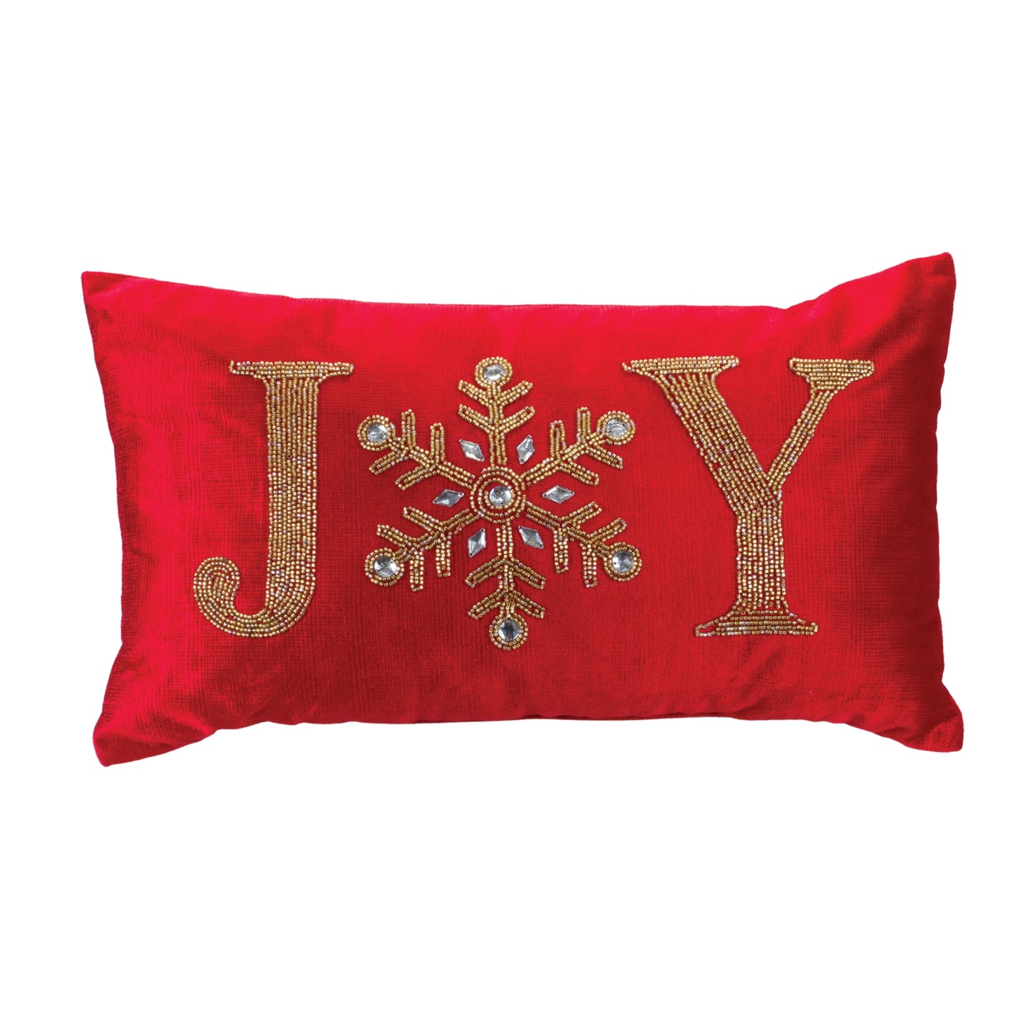 Elegant Holiday Pillow with Beaded Joy and Noel Design(Set of 2