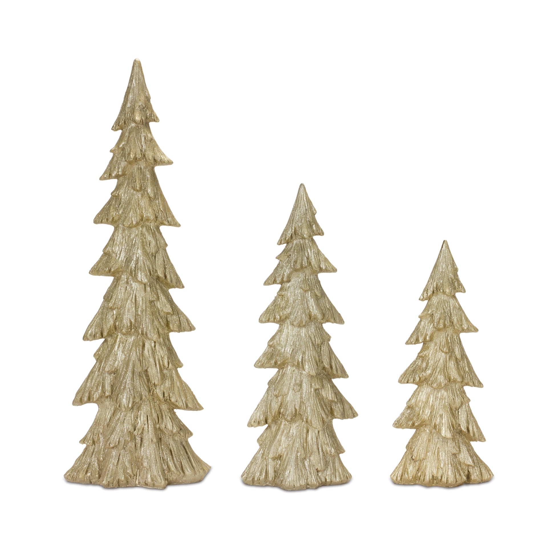 Rustic Gold Pine Tree Wall Decor (Set of 3)