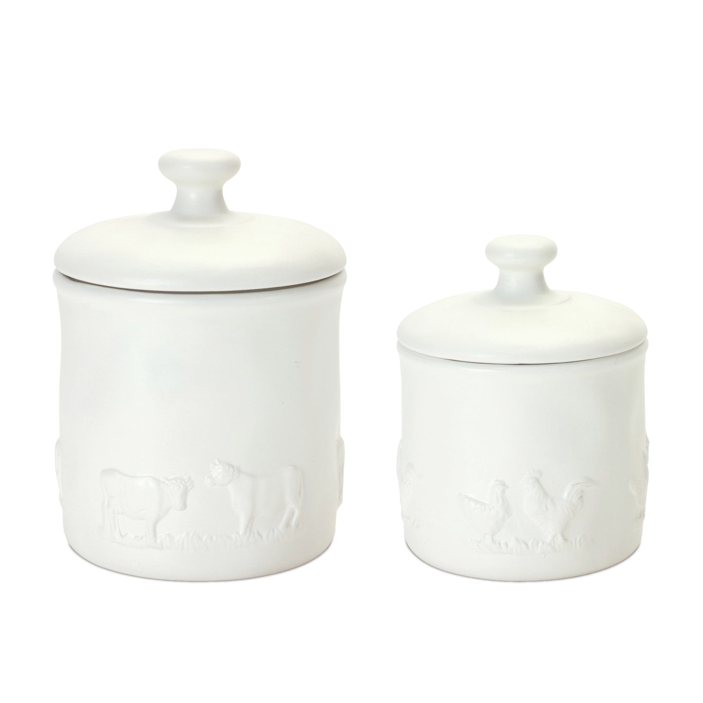  Charming Farm Animal Ceramic Canisters (Set of 2)