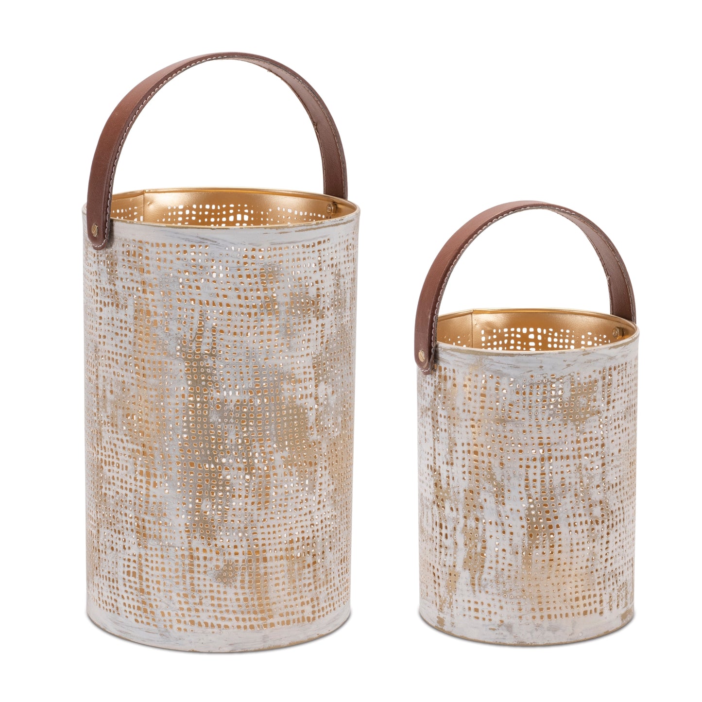 Abstract Cut Metal Candle Lantern (Set of 2)