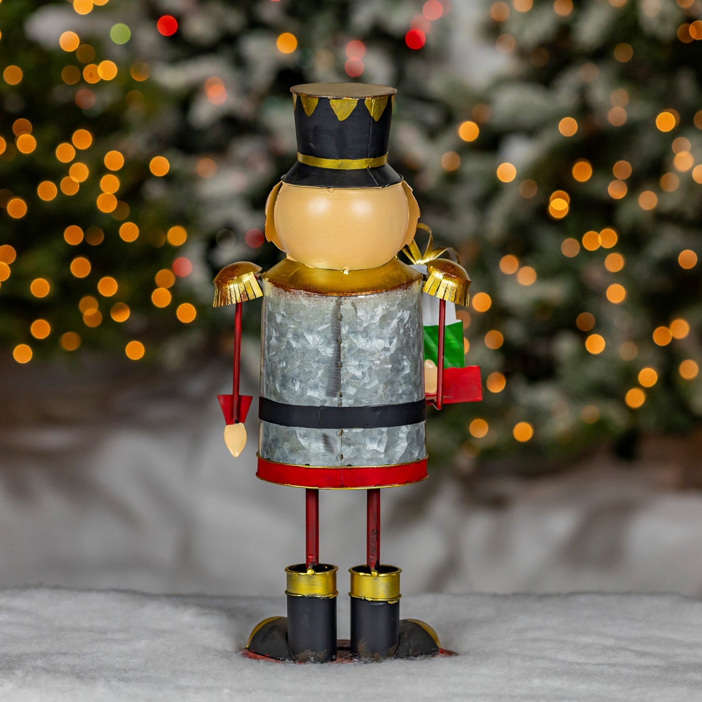 17.25" Tall Metal Nutcracker Figurine with Gifts "Nikolai