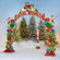 10.75 ft. Tall Large Iron "Merry Christmas" Archway with Santa's Elves