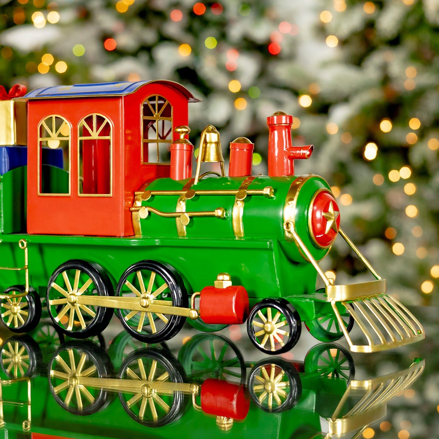 17" Long Iron Tabletop Christmas Train Decoration "Special Delivery"