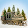12.5 ft. Large Ant. Bronze Christmas Train with Cart "The North Pole Express"