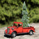 12.5" Country Style Red Pickup Truck with Christmas Tree