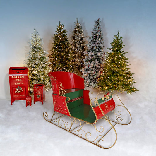 5.5ft. Tall Elegant Metal Christmas Sleigh "The Bethlehem"