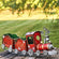 Red Metal Christmas Train with Snowflakes