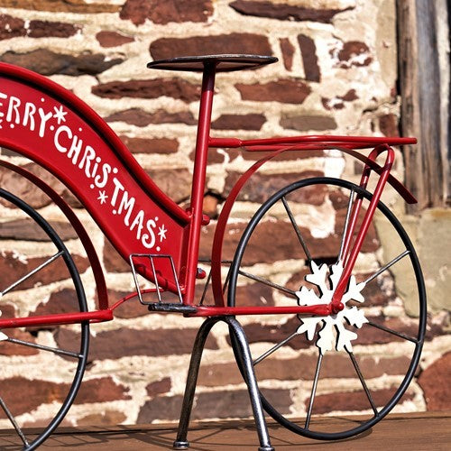 Large Metal "Merry Christmas" Bicycle Decoration