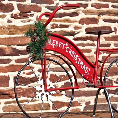 Large Metal "Merry Christmas" Bicycle Decoration