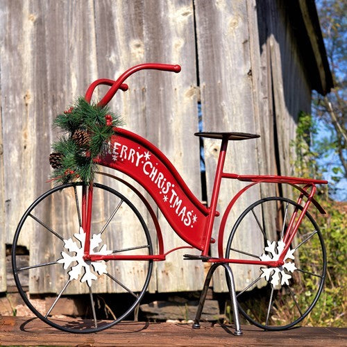 Large Metal "Merry Christmas" Bicycle Decoration