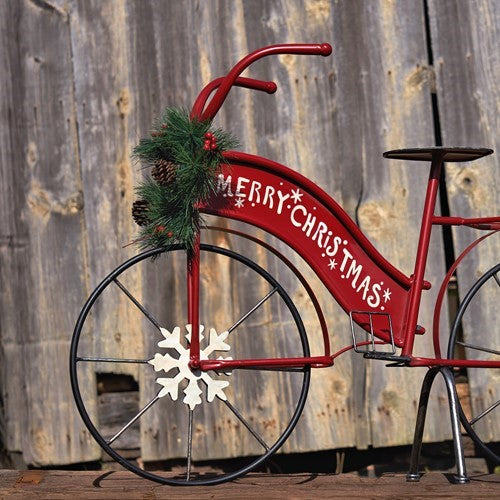 Large Metal "Merry Christmas" Bicycle Decoration