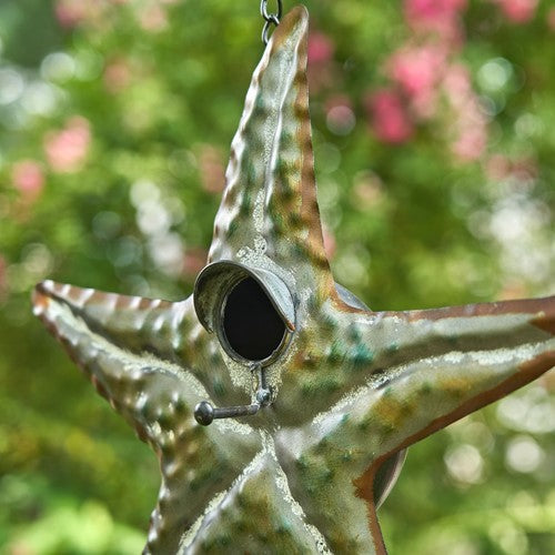 Galvanized Hanging Starfish Birdhouse