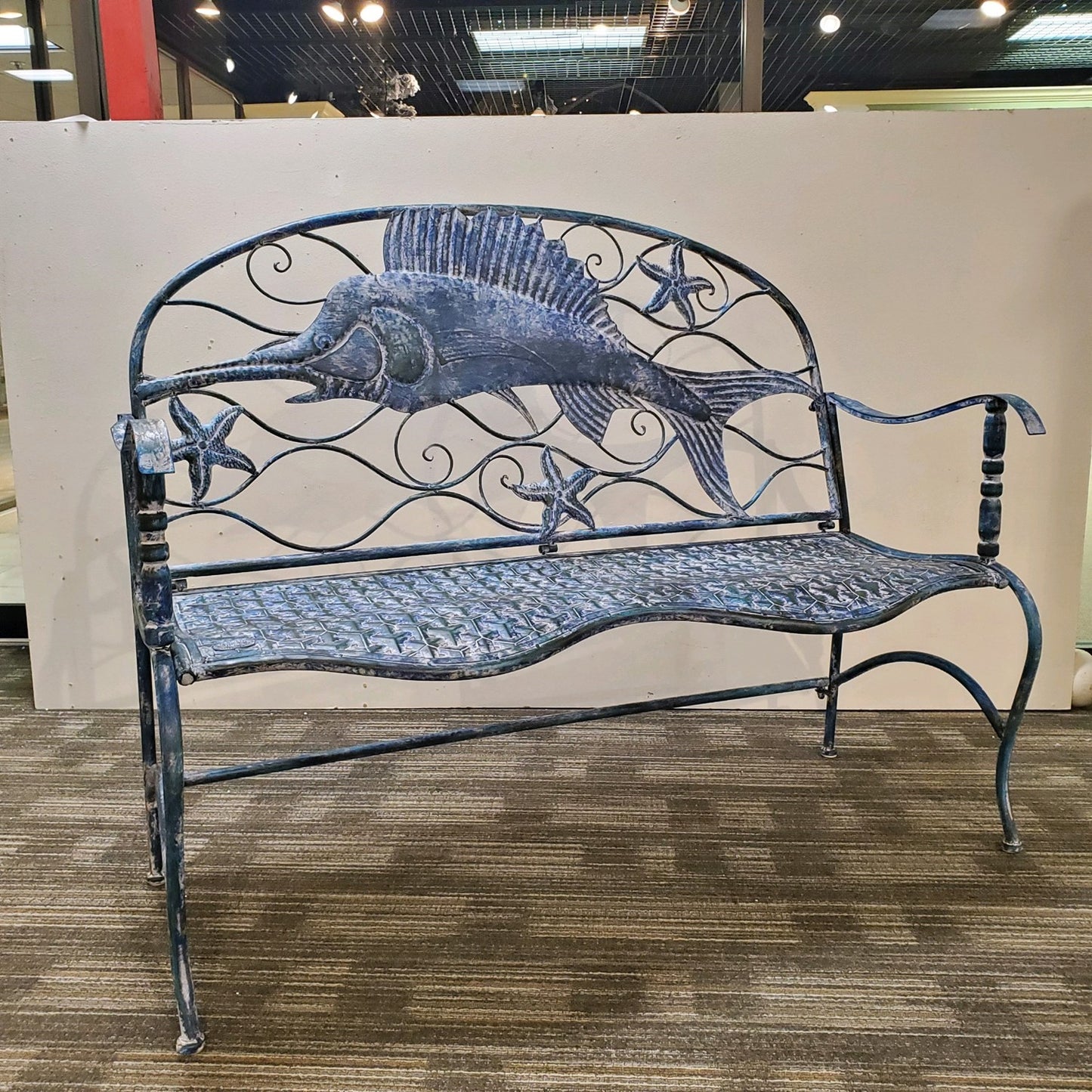 Coastal Swordfish Bench with Curved Seat