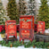 Metal Santa Mailboxes Set