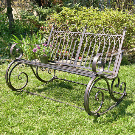 Bronze Iron Rocking Garden Bench