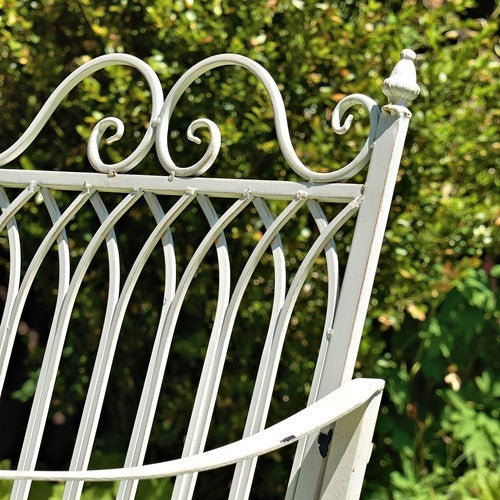 Iron Rocking Garden Arm Chair "Tatiana" in Antique White