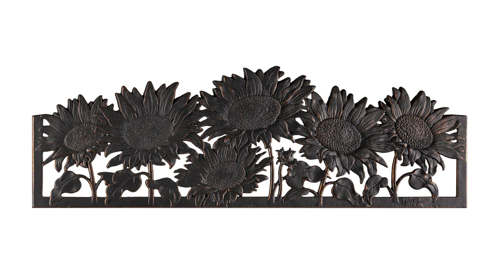 Cast Iron Sunflower Garden Bench